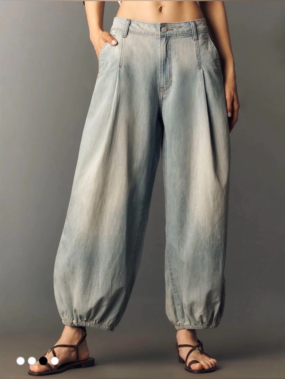 ANTHROPOLOGY  BLUE  PILCRO - Cotton High - Rise Balloon Jeans- 31